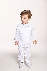 Conjunto calca camisa e colete batizado
