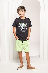 Conjunto bermuda moletom com camiseta skate sg
