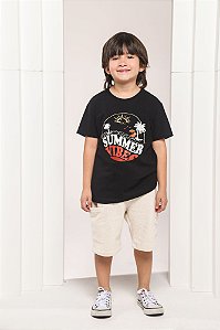 Conjunto bermuda de moletom com camiseta