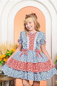 VESTIDO JUNINO MARGARIDA 3 MARIAS