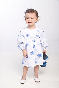 VESTIDO COM FLORES AZUIS