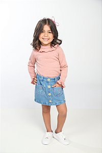 CONJ SAIA JEANS COM BLUSA COM BABADINHO