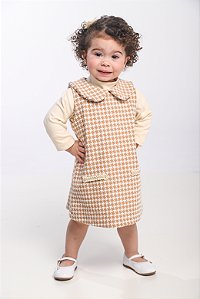 CONJ VESTIDO DE TWEED COM BLUSINHA