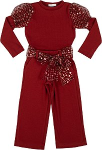 CONJUNTO BLUSA CANELADA COM CALÇA TOPAZE