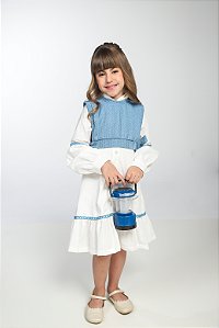 CONJ VESTIDO COM COLETE DE TRICO