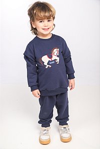 CONJ CALÇA E BLUSA MOLETON CAVALO