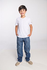 CALÇA JEANS CARGO COM BOLSOS