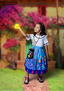 CONJ SAIA E BLUSA MENINA BORBOLETA