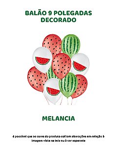 BALÃO 9 POLEGADAS C/25UN MELANCIA - SÃO ROQUE