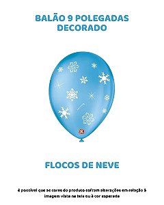 BALÃO 9 POLEGADAS C/25UN FLOCOS DE NEVE - SÃO ROQUE
