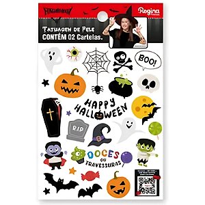 TATUAGEM DE PELE TEMPORÁRIA HALLOWEEN REGINA FESTAS