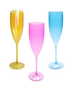 TAÇA DE CHAMPANHE ACRÍLICA TRANSPARENTE