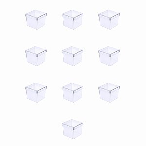 CAIXA ACRÍLICA CRISTAL 5X5CM PACOTE COM 10 UNIDADES - MIRANDINHA