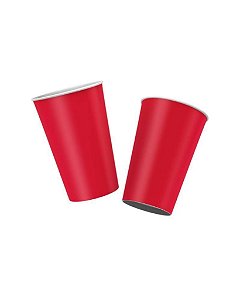 COPO DE PAPEL 180ML VERMELHO C/8UN - REGINA FESTAS
