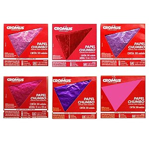 FOLHA CHUMBO 10X10CM LISA C/300UN - CROMUS