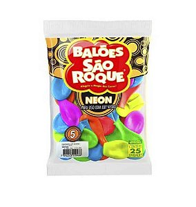 BALÃO 9 POLEGADAS NEON C/25UN - SÃO ROQUE