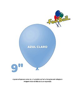 BALÃO 9 POLEGADAS LISO C/50UN AZUL CLARO - FEST BALL