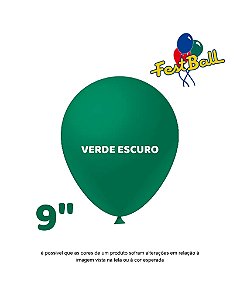 BALÃO 9 POLEGADAS LISO C/50UN VERDE ESCURO - FEST BALL
