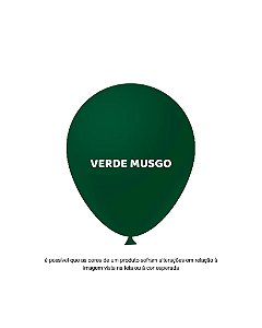 BALÃO 9 POLEGADAS LISO C/50UN VERDE MUSGO - FEST BALL