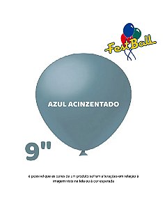 BALÃO 9 POLEGADAS LISO C/50UN AZUL ACINZENTADO - FEST BALL