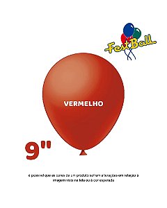 BALÃO 9 POLEGADAS LISO C/50UN VERMELHO - FEST BALL
