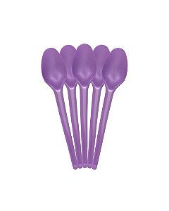 COLHER DESCARTÁVEL C/50UN ROXO PEROLADO - BELLO FESTAS