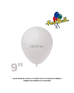 BALÃO 9 POLEGADAS LISO C/50UN CRISTAL - FEST BALL