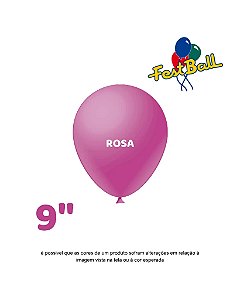 BALÃO 9 POLEGADAS LISO C/50UN ROSA - FEST BALL