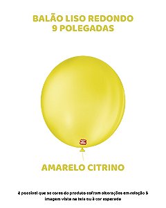 BALÃO 9 POLEGADAS LISO REDONDO C/50UN AMARELO CITRINO - SÃO ROQUE