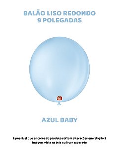BALÃO 9 POLEGADAS LISO REDONDO C/50UN AZUL BABY - SÃO ROQUE