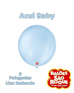BALÃO 9 POLEGADAS LISO REDONDO C/50UN AZUL BABY - SÃO ROQUE