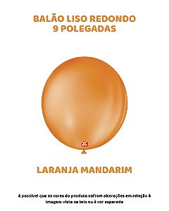 BALÃO 9 POLEGADAS LISO REDONDO C/50UN LARANJA MANDARIM - SÃO ROQUE