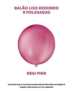 BALÃO 9 POLEGADAS LISO REDONDO C/50UN NEW PINK - SÃO ROQUE