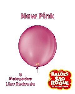 BALÃO 9 POLEGADAS LISO REDONDO C/50UN NEW PINK - SÃO ROQUE