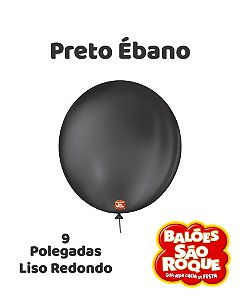 BALÃO 9 POLEGADAS LISO REDONDO C/50UN PRETO EBANO - SÃO ROQUE