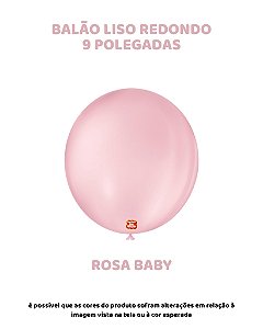 BALÃO 9 POLEGADAS LISO REDONDO C/50UN ROSA BABY - SÃO ROQUE