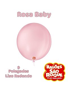 BALÃO 9 POLEGADAS LISO REDONDO C/50UN ROSA BABY - SÃO ROQUE