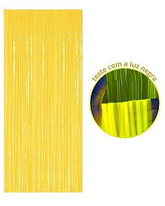 CORTINA DECORATIVA NEON 1X2m - AMARELO NEON