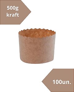 FORMA DE PAPEL PARA PANETONE / CHOCOTONE C/100UN KRAFT 500g - ECOPACK (NATAL)