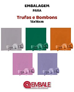 EMBALAGEM PARA TRUFAS E BOMBONS 15X16cm C/100un - EMBALE