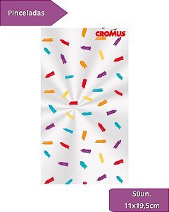 SACO TRANSPARENTE 11X19,5cm PINCELADAS C/50un - CROMUS