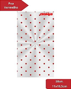 SACO TRANSPARENTE 11X19,5cm POA VERMELHO C/50un - CROMUS