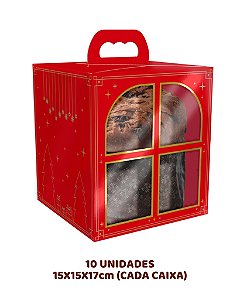CAIXA PANETONE JANELA COM ALÇA C/10UN - NATAL LUZ - IDEIA (NATAL)