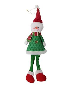 PEDENTE BONECO DE PELÚCIA PERNAS ONDULADAS MOLES - BONECO DE NEVE - RIO MASTER (NATAL)