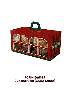 CAIXA 2 MINI PANETONE 100g COM VISOR E ALÇA C/10UN - C5707 - IDEIA (NATAL)