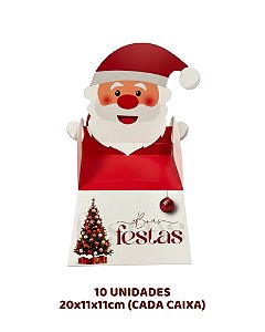 CESTINHA C/10UN - NT 107 PAPAI NOEL - MF EMBALAGENS DECORATIVAS (NATAL)