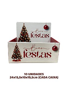 BANDEJA ALTA C/10UN - NT 55 NATAL COR 3 - MF EMBALAGENS DECORATIVAS