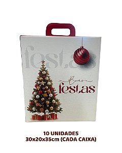 CESTA G C/10UN - NT 03 NATAL COR 3 - MF EMBALAGENS DECORATIVAS