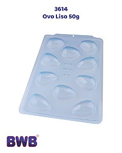 FORMA DE ACETATO COM SILICONE OVO LISO 50g (3614) - BWB (PÁSCOA)