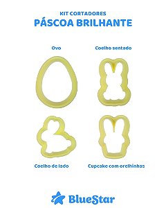 KIT CORTADOR C/4PÇS PÁSCOA BRILHANTE - BLUESTAR